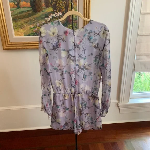 Floral Lavender Karina Grimaldi Romper - Picture 3 of 7